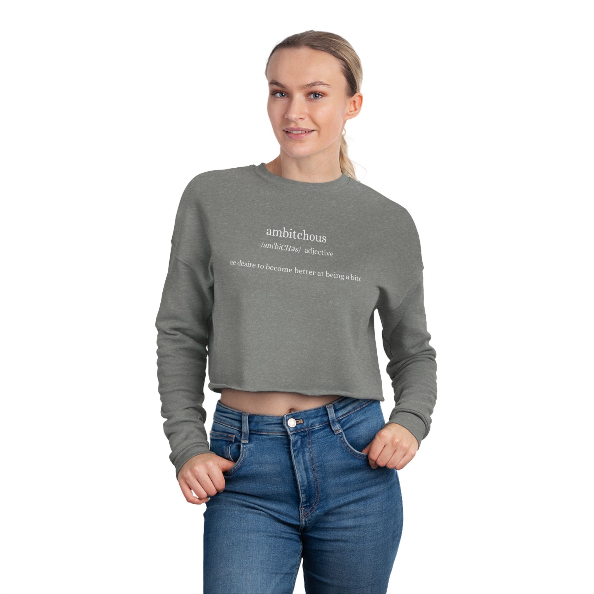 Empowered Women's Cropped Sweatshirt | Motivational Fashion | Cozy Athleisure | Inspirational Gift for Her | Trendy Spring Apparel | [...]