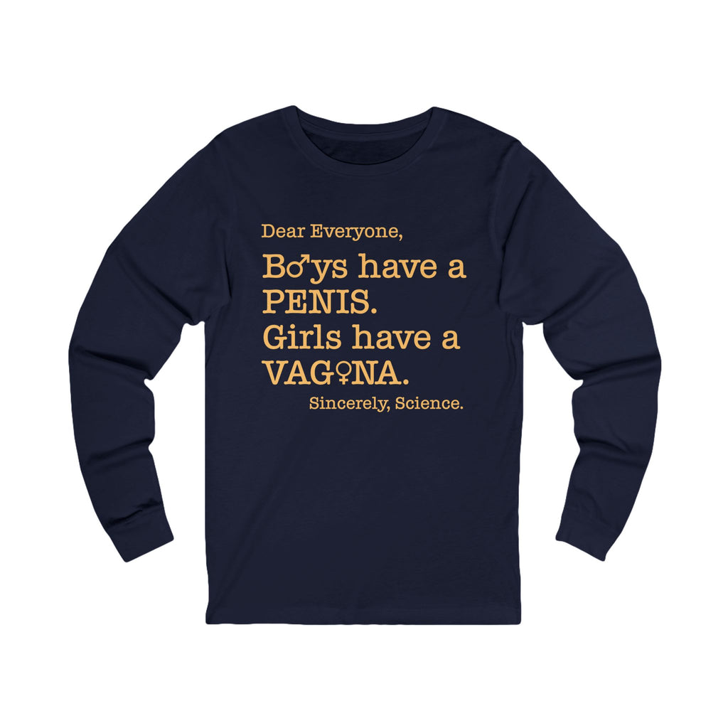 Science Statement Long Sleeve Tee, Unisex Shirt, Gender Humor Shirt, Educational Apparel, Science T-Shirt