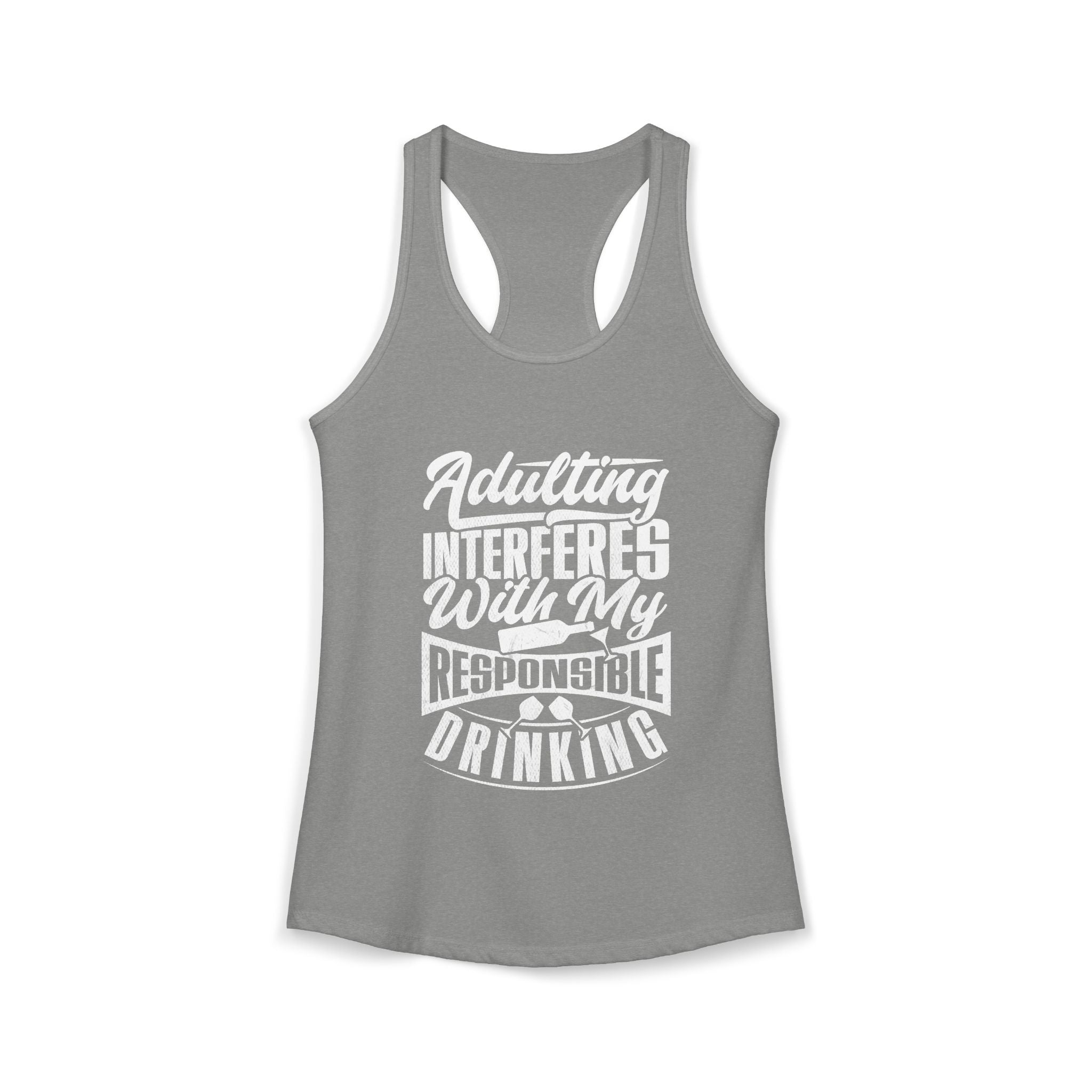 Whimsical Adulting Tank Top, Casual Summer Wear, Gift for College Students, Funny Workout Shirt, Perfect for Parties, Drinking Theme