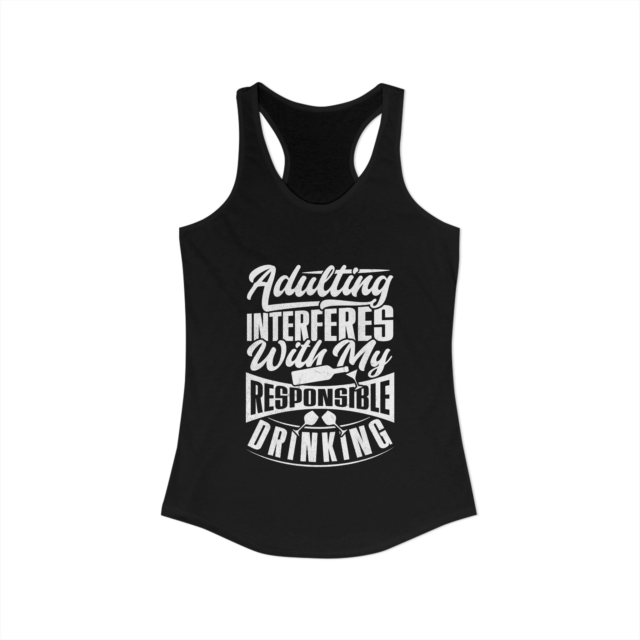 Whimsical Adulting Tank Top, Casual Summer Wear, Gift for College Students, Funny Workout Shirt, Perfect for Parties, Drinking Theme