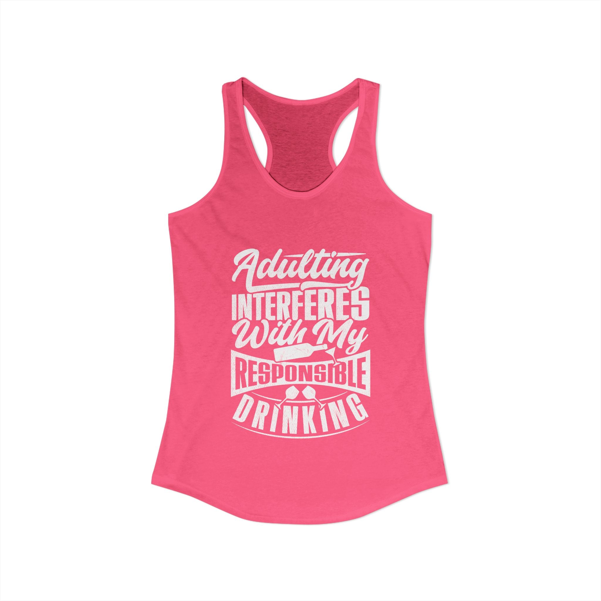 Whimsical Adulting Tank Top, Casual Summer Wear, Gift for College Students, Funny Workout Shirt, Perfect for Parties, Drinking Theme