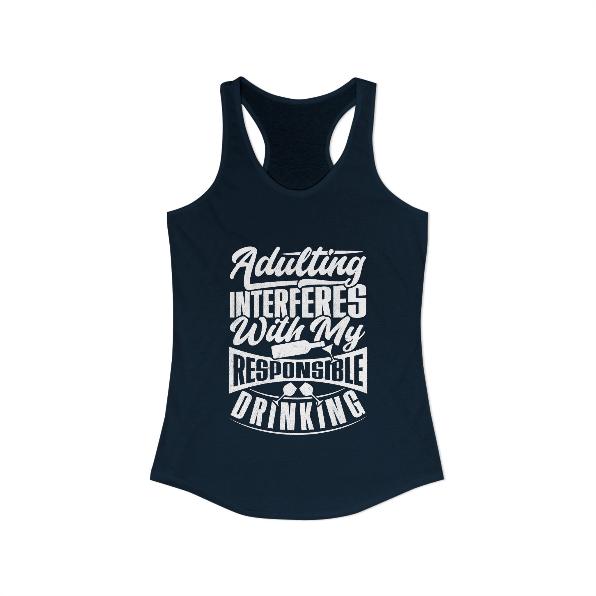 Whimsical Adulting Tank Top, Casual Summer Wear, Gift for College Students, Funny Workout Shirt, Perfect for Parties, Drinking Theme