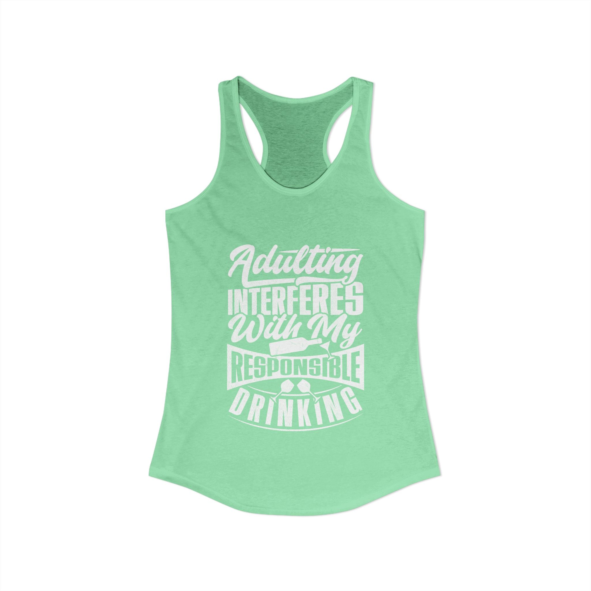 Whimsical Adulting Tank Top, Casual Summer Wear, Gift for College Students, Funny Workout Shirt, Perfect for Parties, Drinking Theme