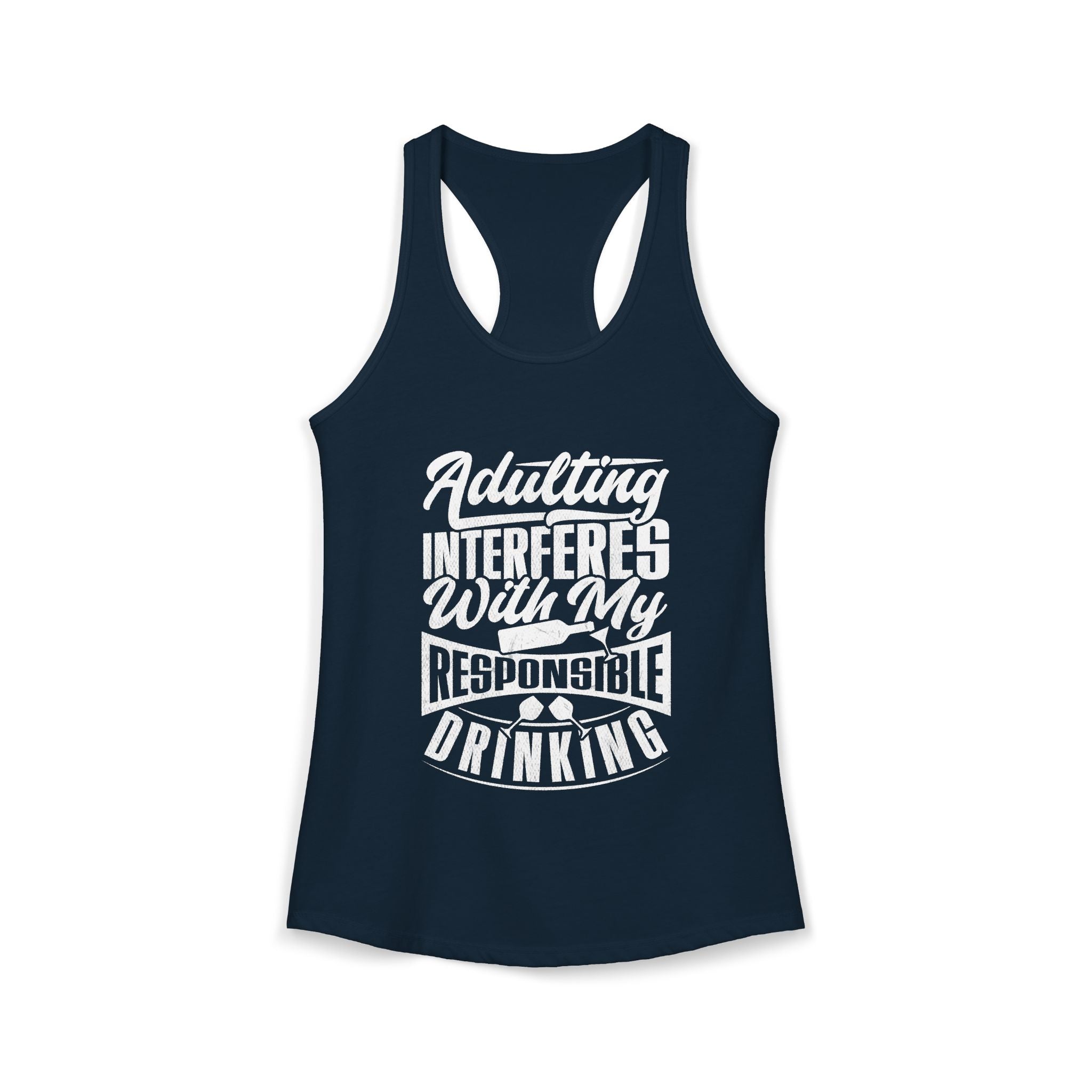 Whimsical Adulting Tank Top, Casual Summer Wear, Gift for College Students, Funny Workout Shirt, Perfect for Parties, Drinking Theme