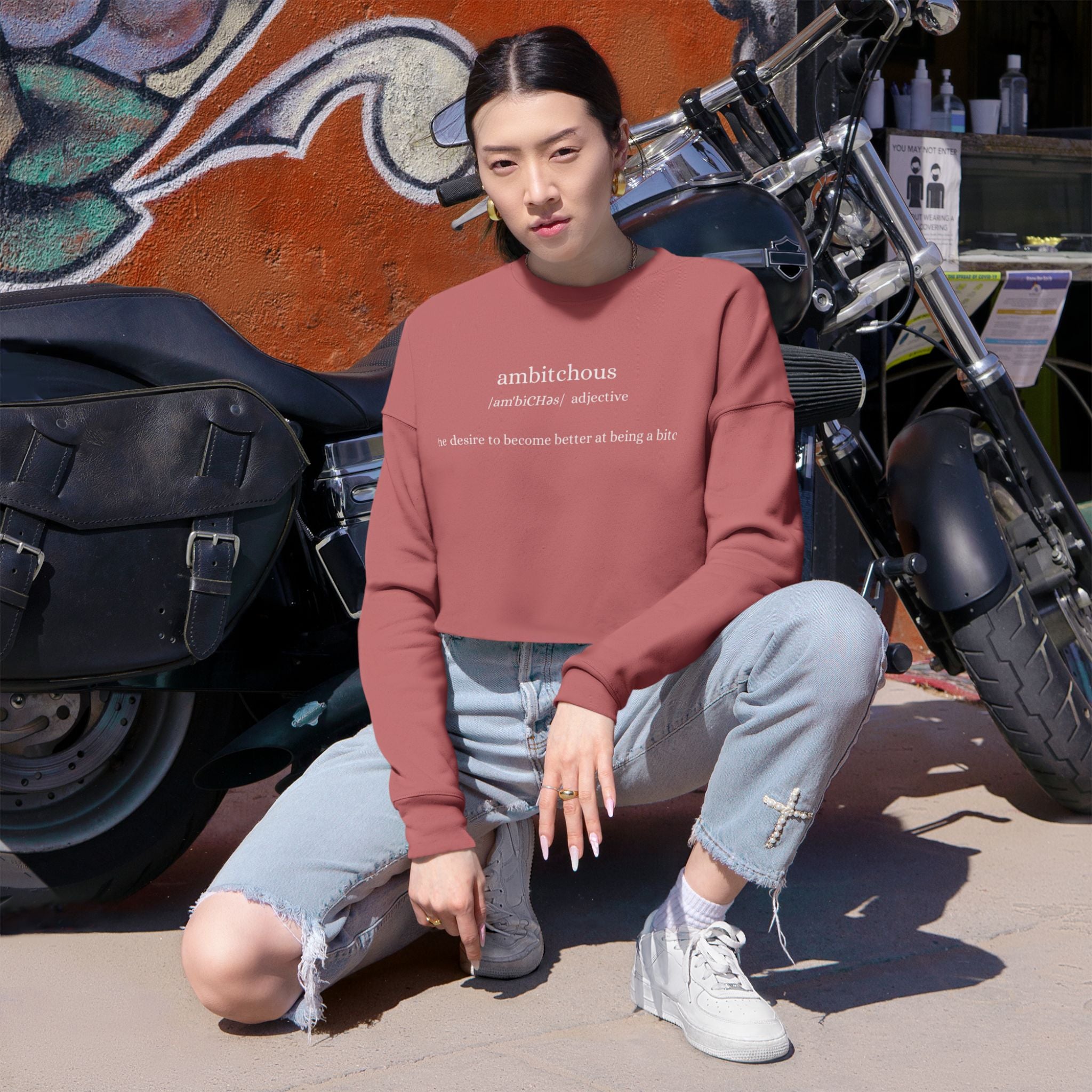 Empowered Women's Cropped Sweatshirt | Motivational Fashion | Cozy Athleisure | Inspirational Gift for Her | Trendy Spring Apparel | [...]