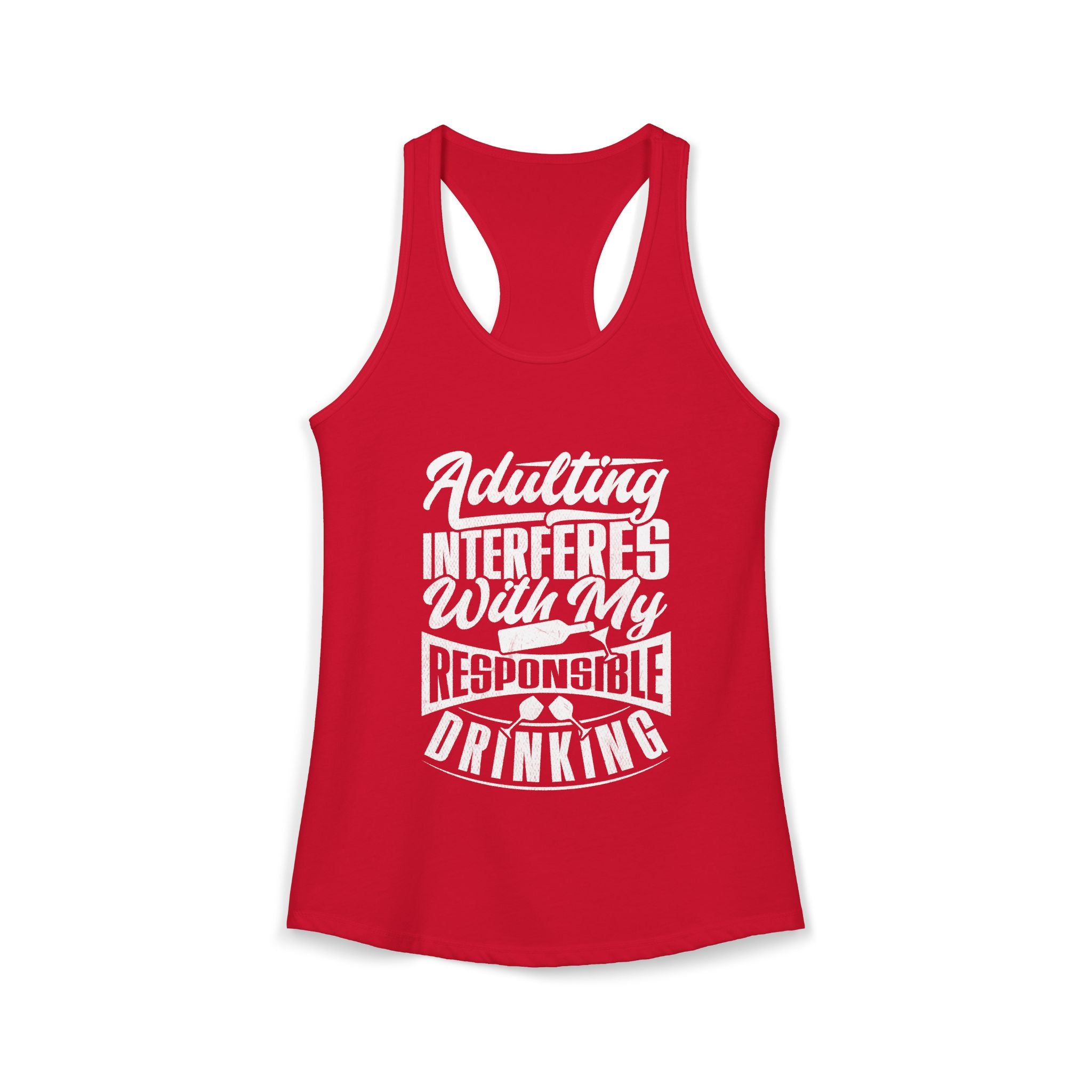 Whimsical Adulting Tank Top, Casual Summer Wear, Gift for College Students, Funny Workout Shirt, Perfect for Parties, Drinking Theme