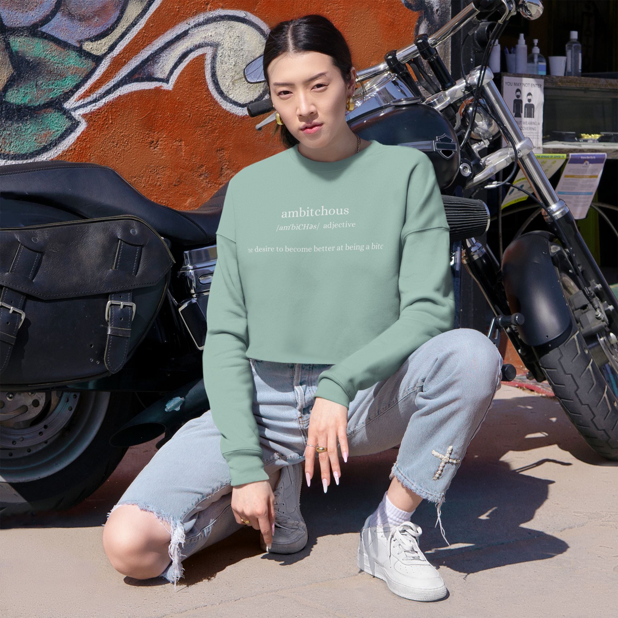 Empowered Women's Cropped Sweatshirt | Motivational Fashion | Cozy Athleisure | Inspirational Gift for Her | Trendy Spring Apparel | [...]