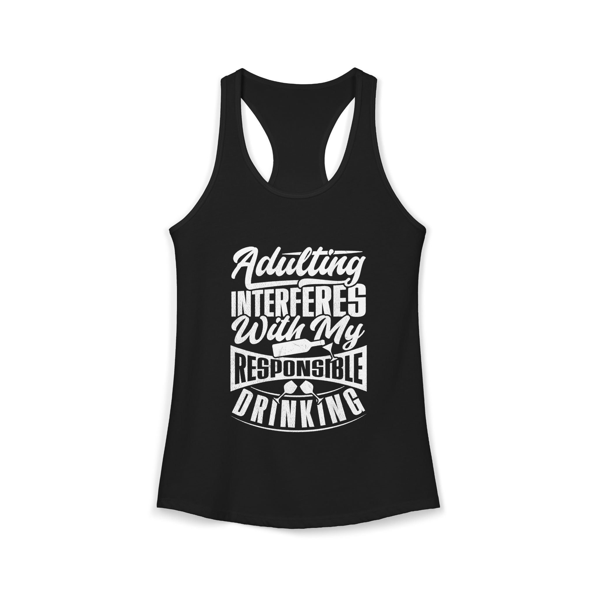 Whimsical Adulting Tank Top, Casual Summer Wear, Gift for College Students, Funny Workout Shirt, Perfect for Parties, Drinking Theme