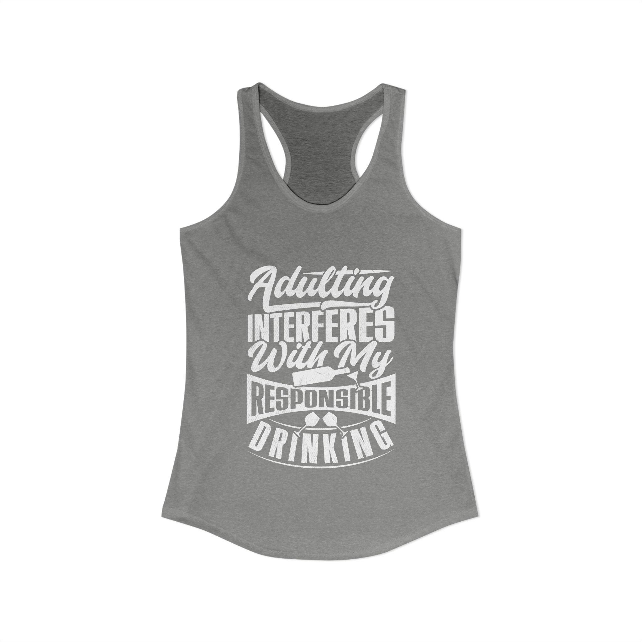 Whimsical Adulting Tank Top, Casual Summer Wear, Gift for College Students, Funny Workout Shirt, Perfect for Parties, Drinking Theme