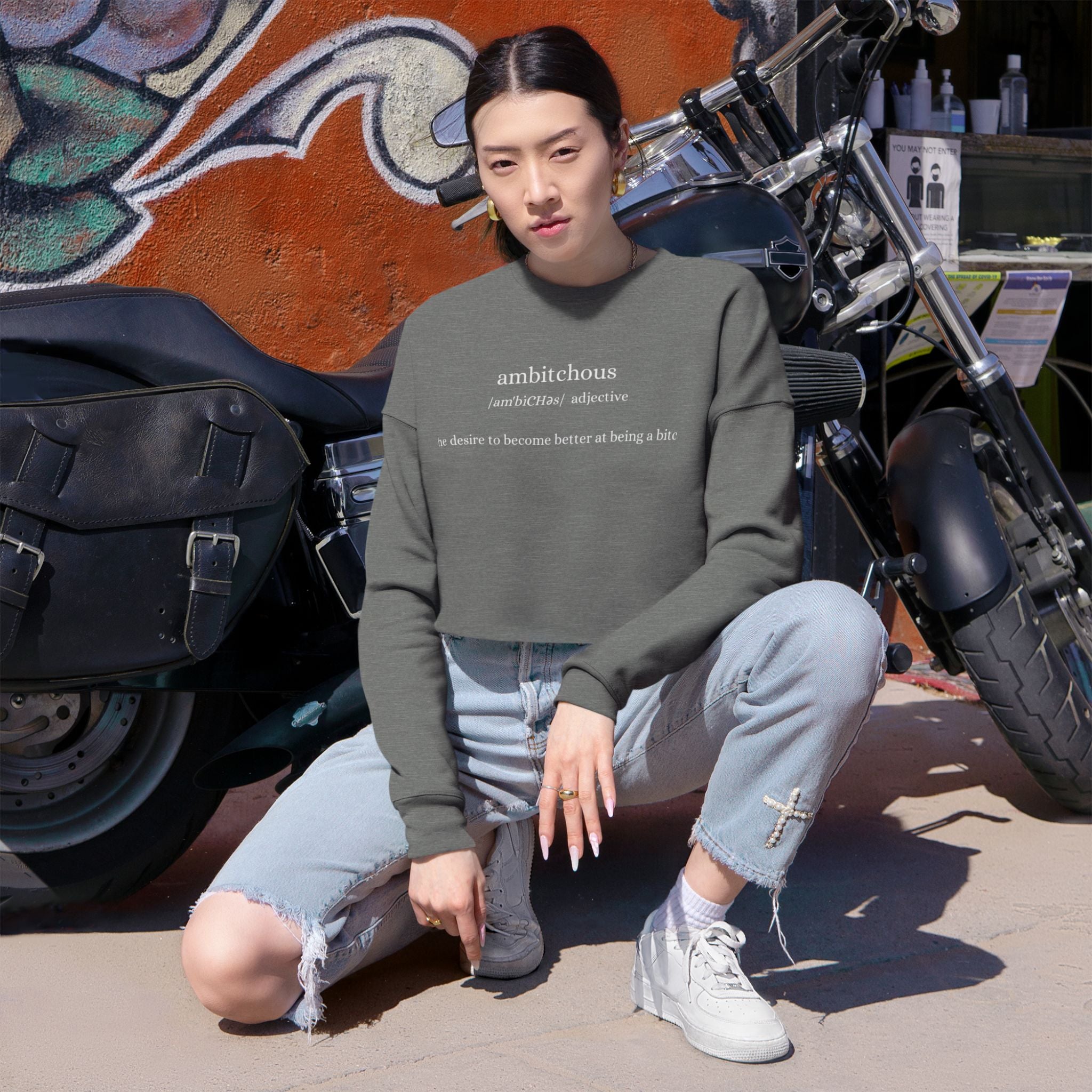 Empowered Women's Cropped Sweatshirt | Motivational Fashion | Cozy Athleisure | Inspirational Gift for Her | Trendy Spring Apparel | [...]