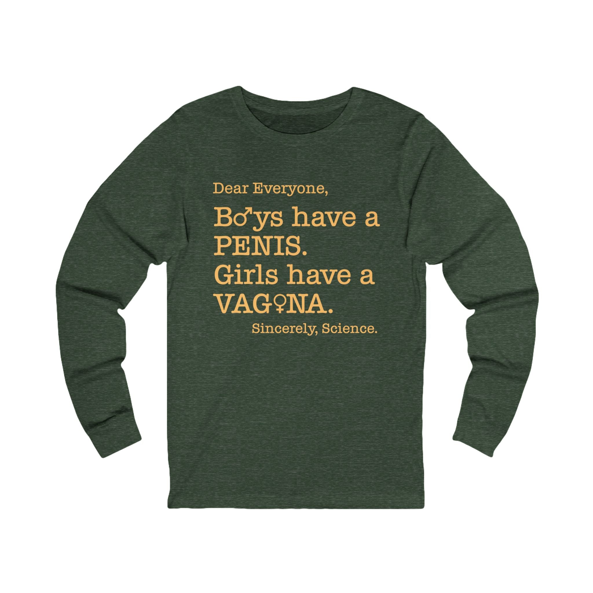 Science Statement Long Sleeve Tee, Unisex Shirt, Gender Humor Shirt, Educational Apparel, Science T-Shirt