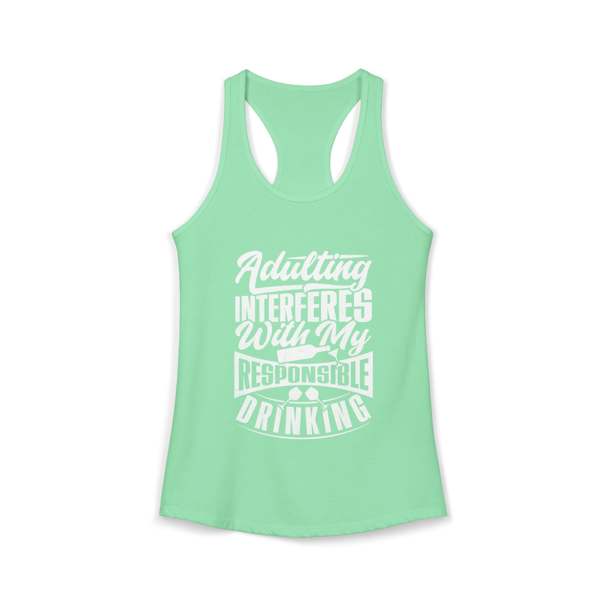 Whimsical Adulting Tank Top, Casual Summer Wear, Gift for College Students, Funny Workout Shirt, Perfect for Parties, Drinking Theme