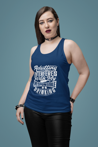 Adulting Interferes Women’s Flowy Scoop Muscle Tank