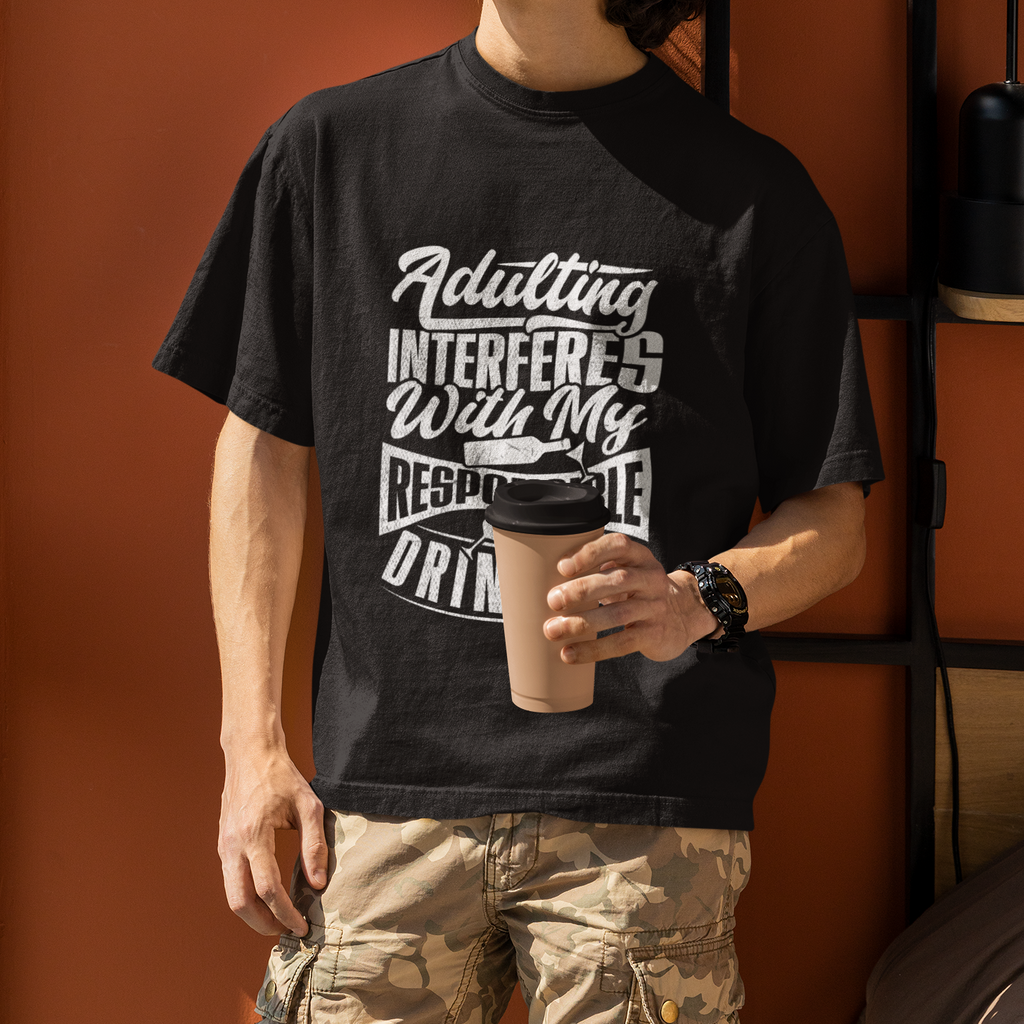 Adulting Interferes Unisex Oversized T Shirt