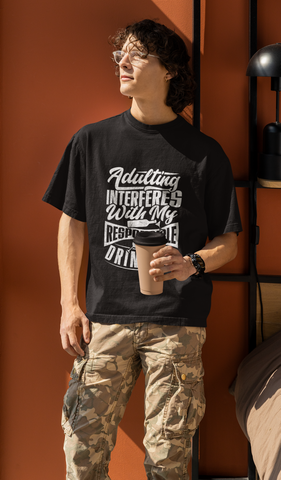Adulting Interferes Unisex Oversized T Shirt